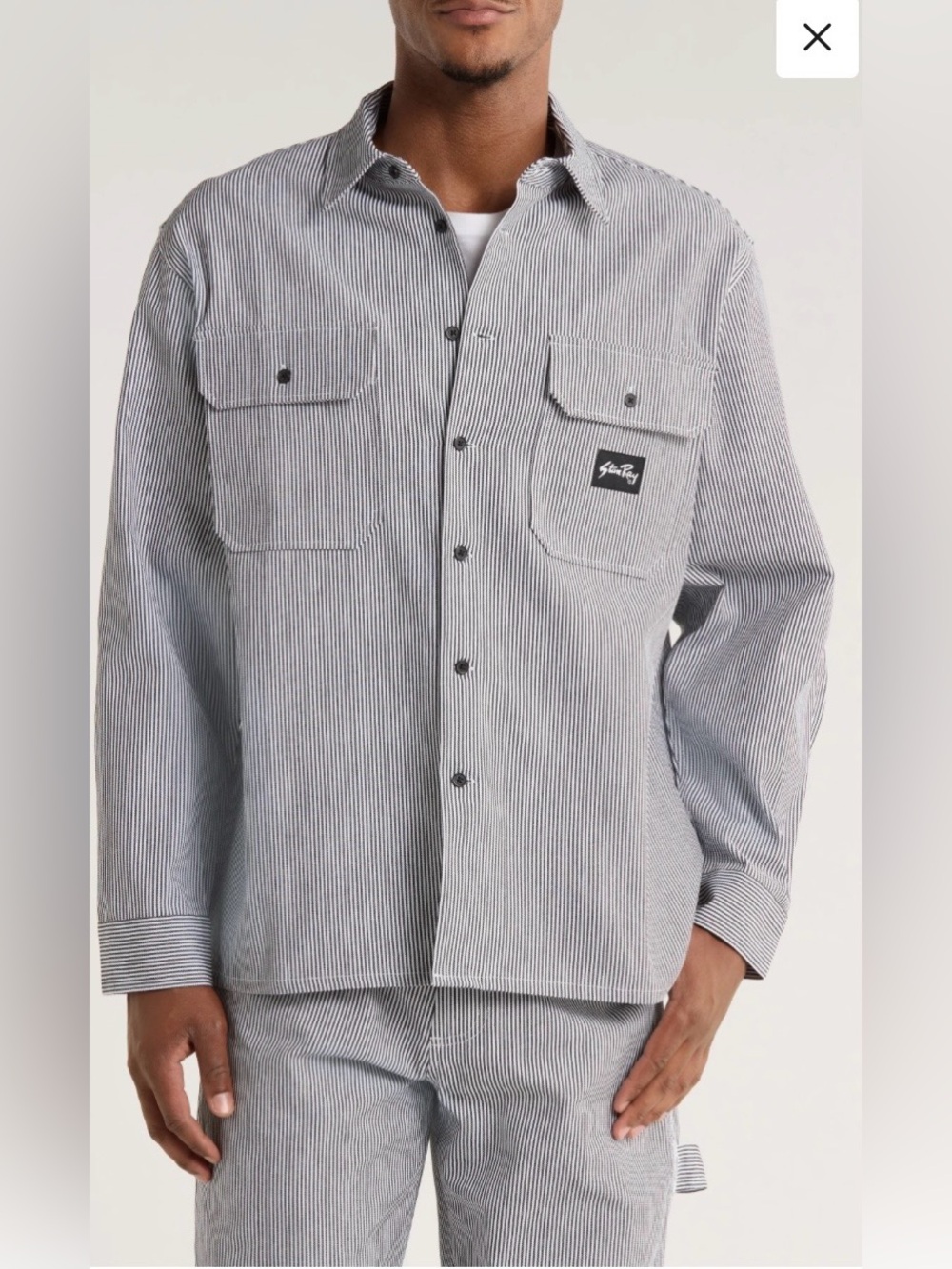 Stan Ray Pro Men’s Small Hickory Stripe Utility Shirt Workwear Gorpcore
